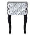 Reflective Glass Drawer Nightstand