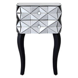 Reflective Glass Drawer Nightstand