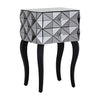 Reflective Glass Drawer Nightstand