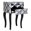 Reflective Glass Drawer Nightstand