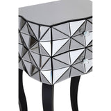 Reflective Glass Drawer Nightstand