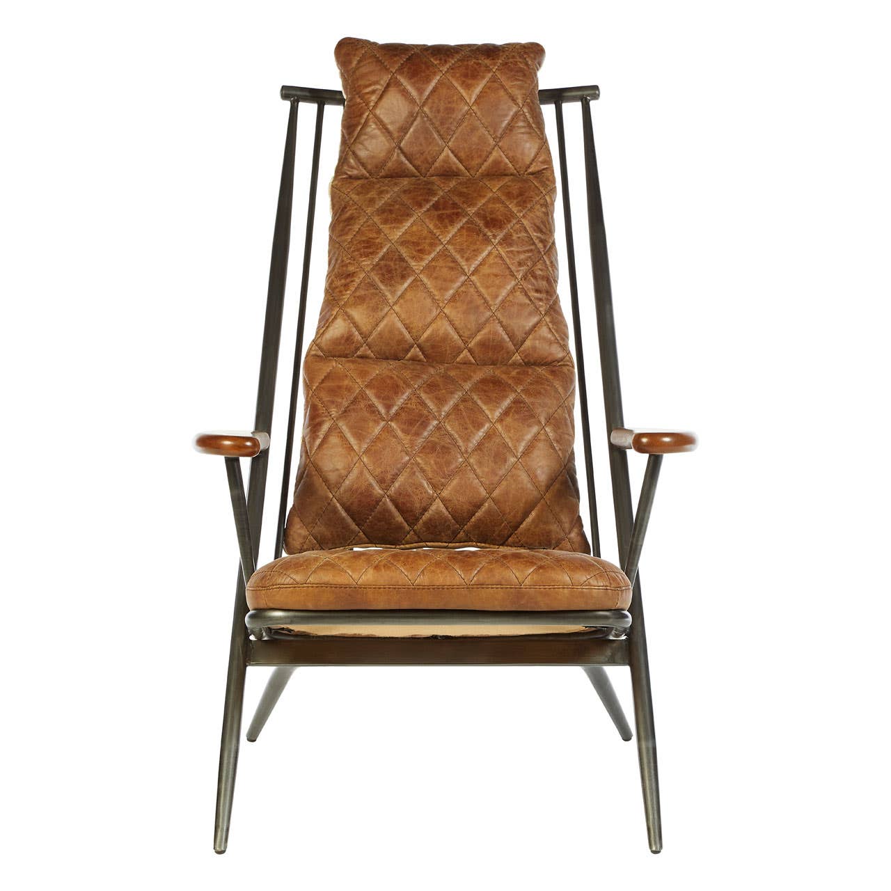 Industrial Leather Accent Chair