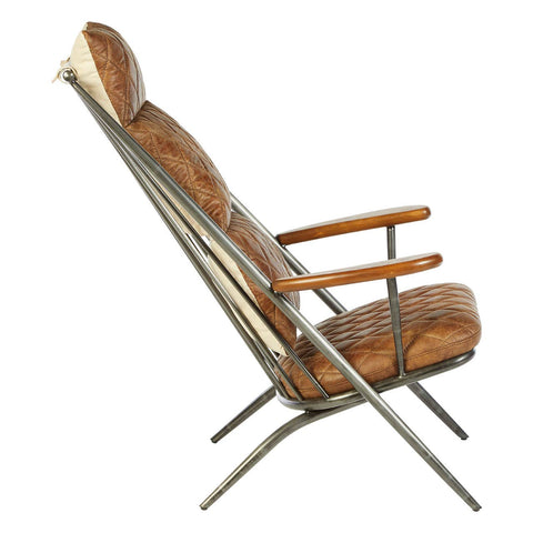 Industrial Leather Accent Chair