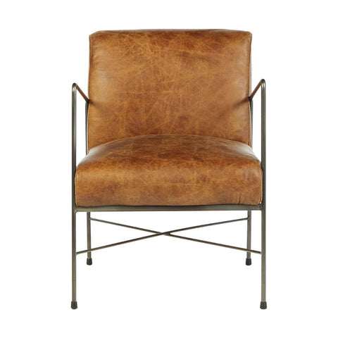 Distressed Leather Lounge Chair