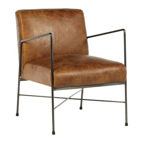 Distressed Leather Lounge Chair