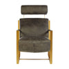 Luxe Grey Leather Lounge Chair