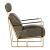 Luxe Grey Leather Lounge Chair