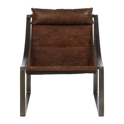 Distressed Leather Accent Chair