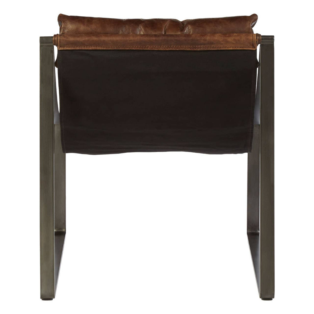 Distressed Leather Accent Chair