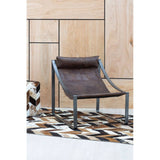 Distressed Leather Accent Chair