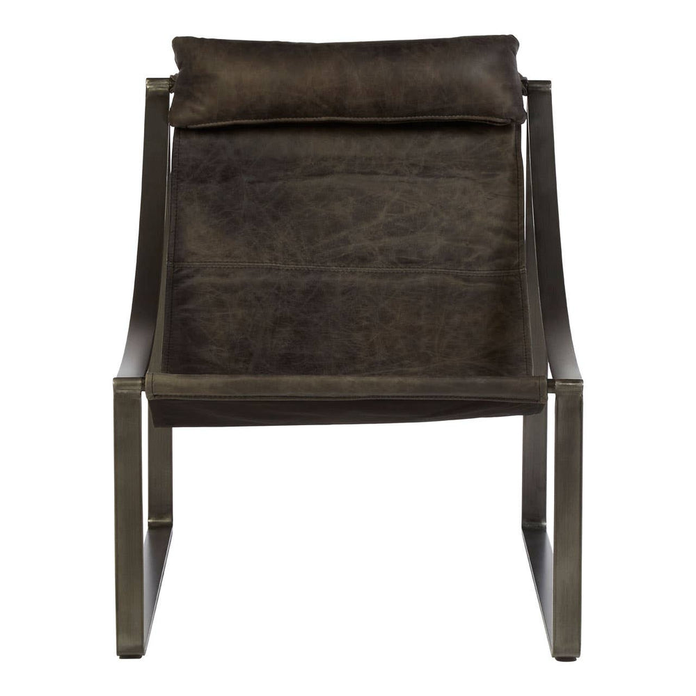 Sleek Ebony Leather Accent Chair