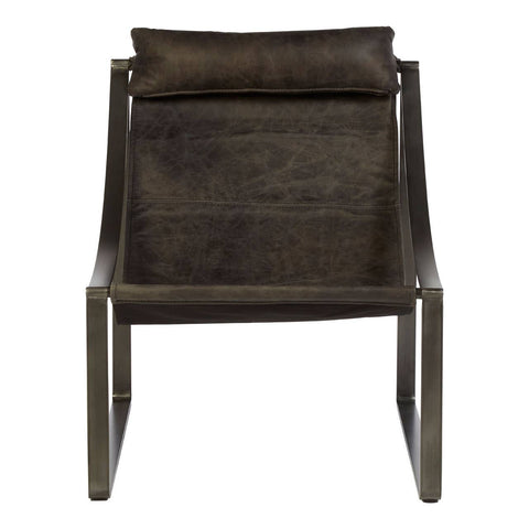 Sleek Ebony Leather Accent Chair
