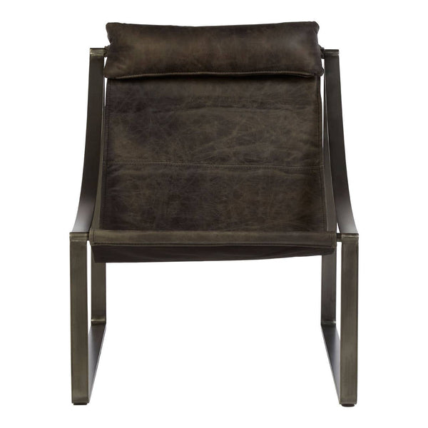 Sleek Ebony Leather Accent Chair