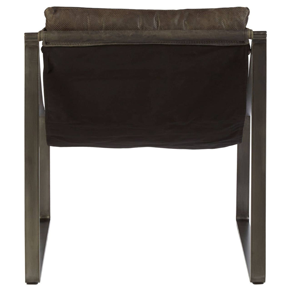 Sleek Ebony Leather Accent Chair