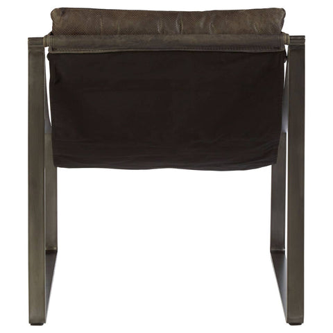 Sleek Ebony Leather Accent Chair