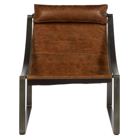 Distressed Leather Accent Chair