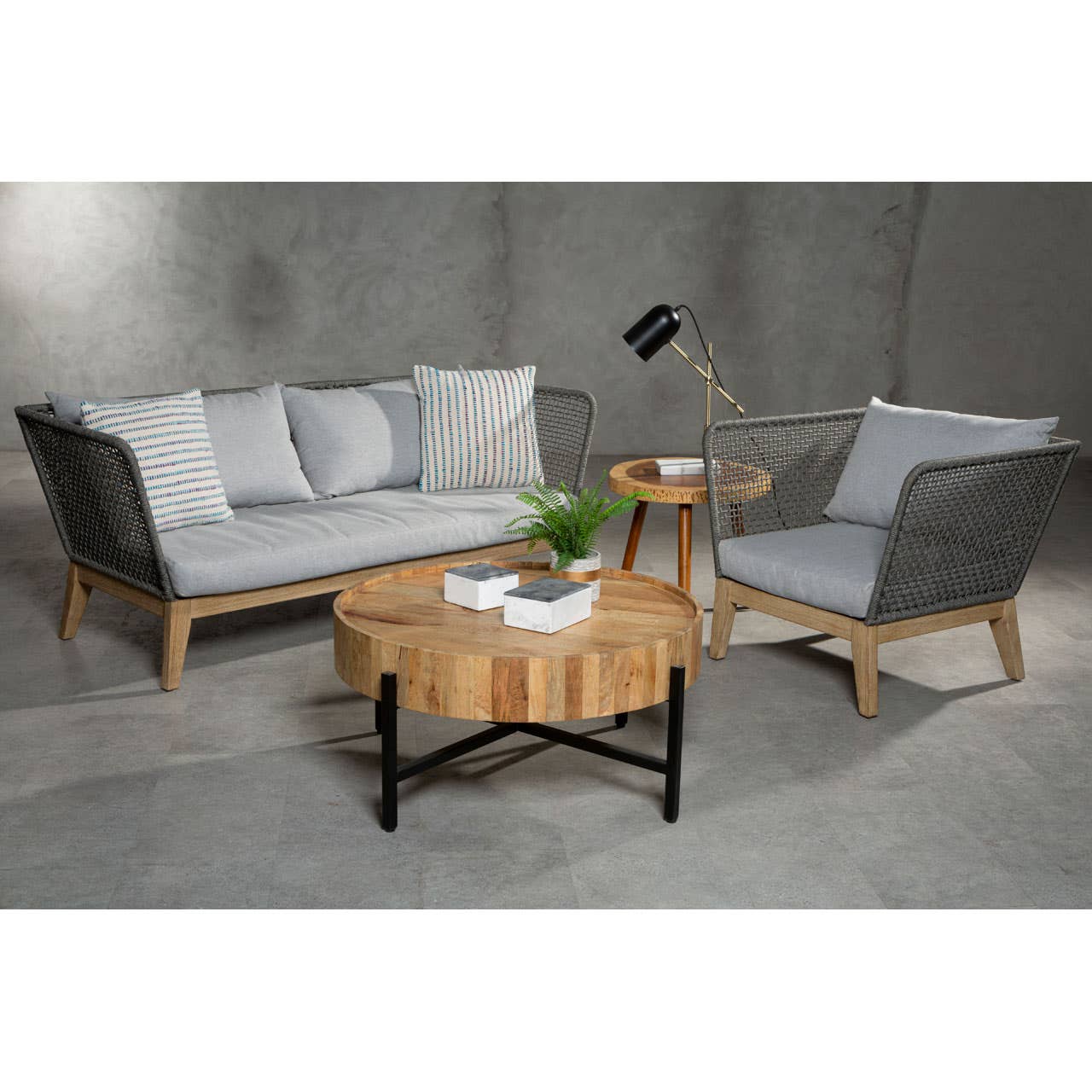 Modern Grey Rope Armchair