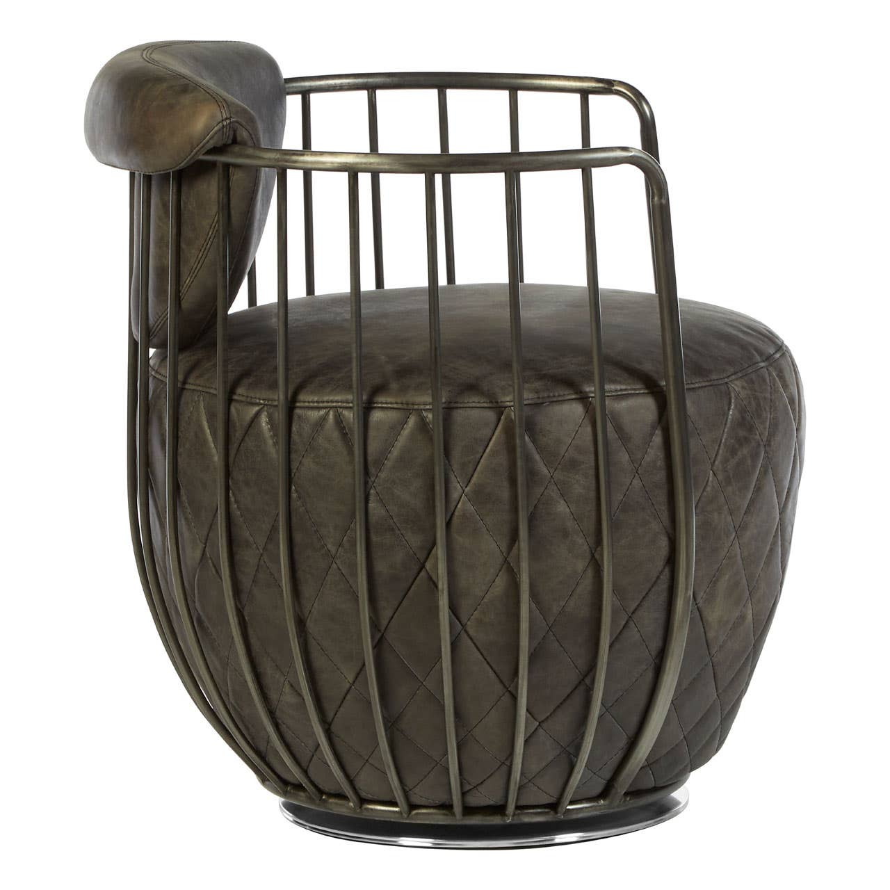 Quilted Leather Swivel Chair