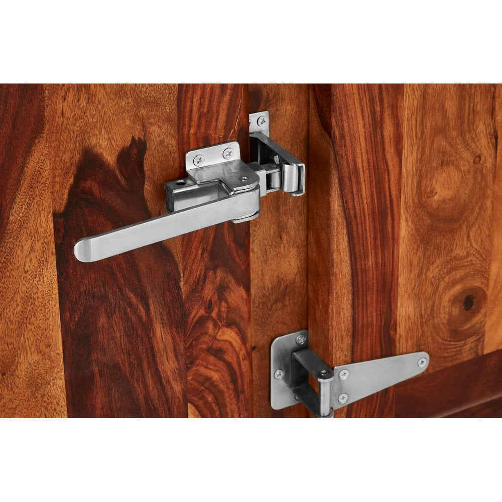 Rustic Sheesham Wood Sideboard with Metal Accents