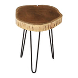 Rustic Iron Leg Side Table