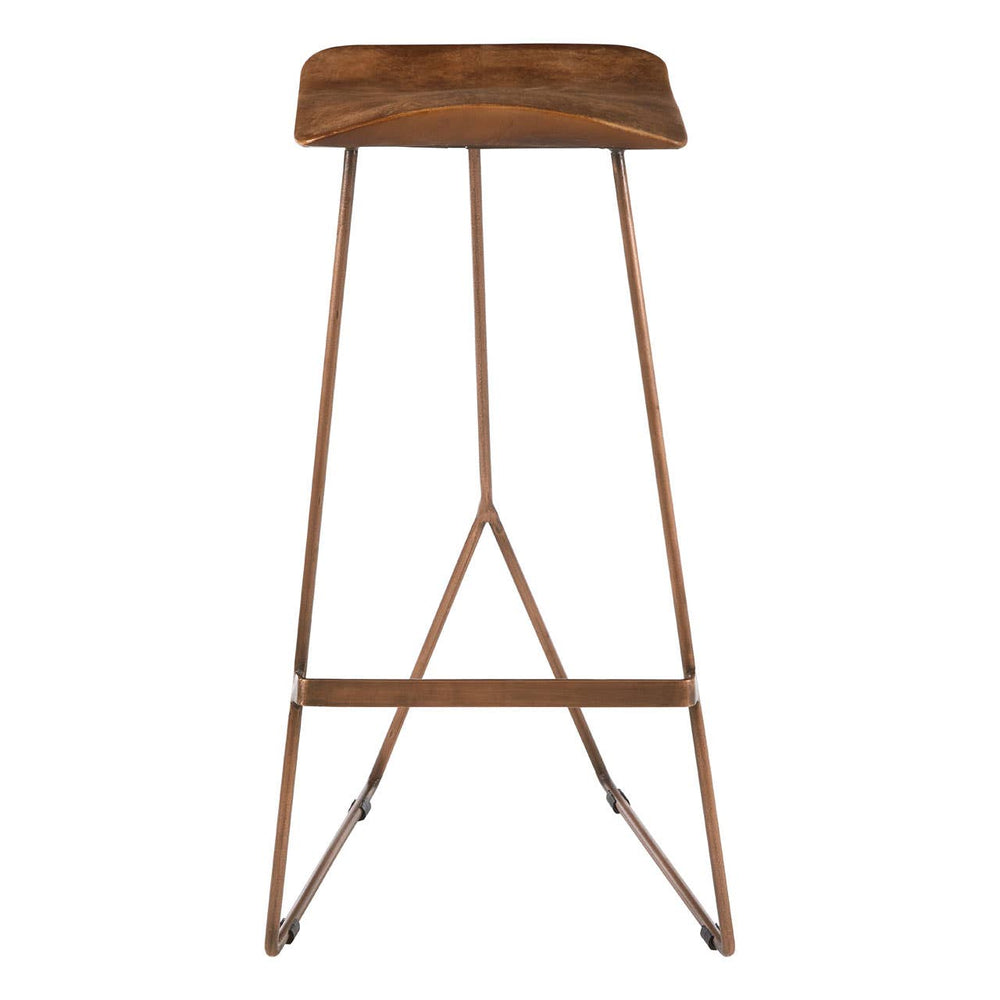 Luxe Copper Leather Bar Stool