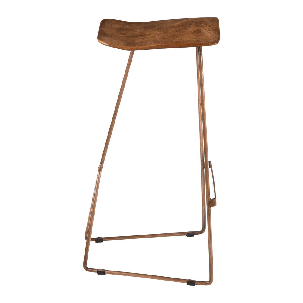 Luxe Copper Leather Bar Stool