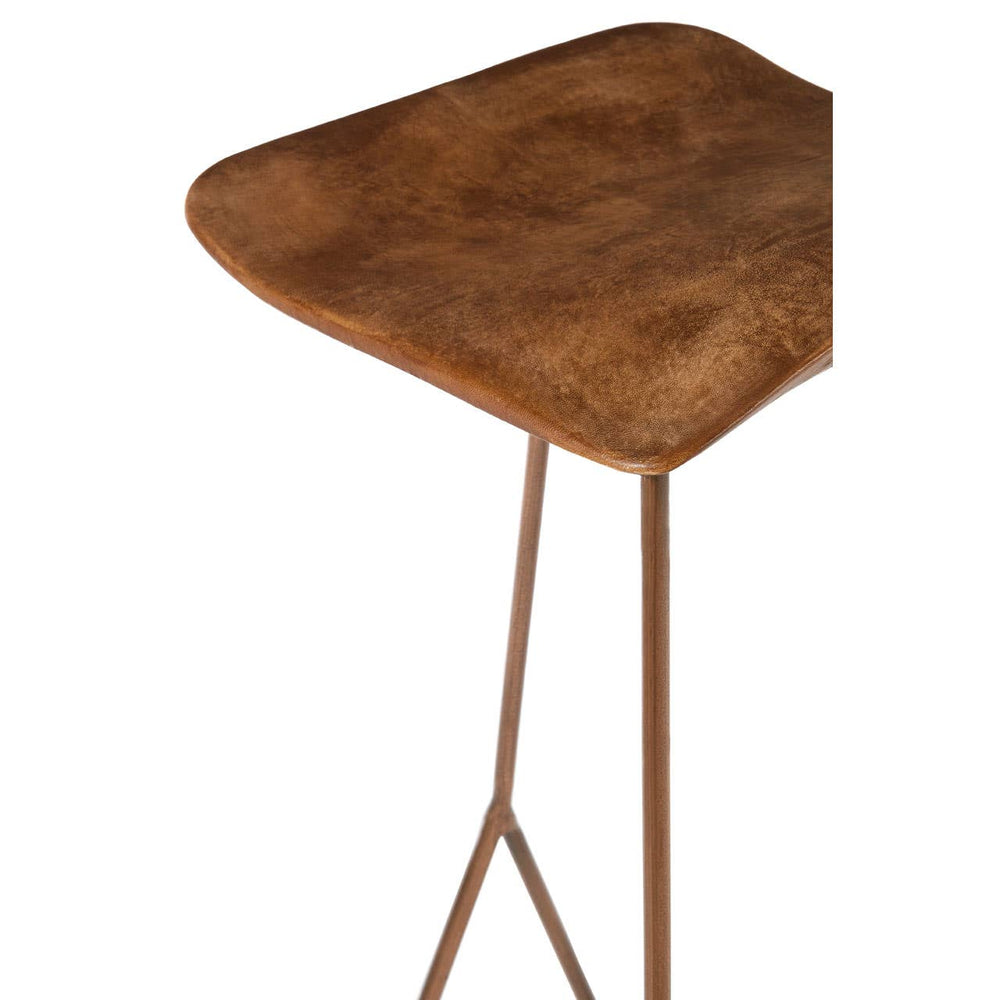 Luxe Copper Leather Bar Stool