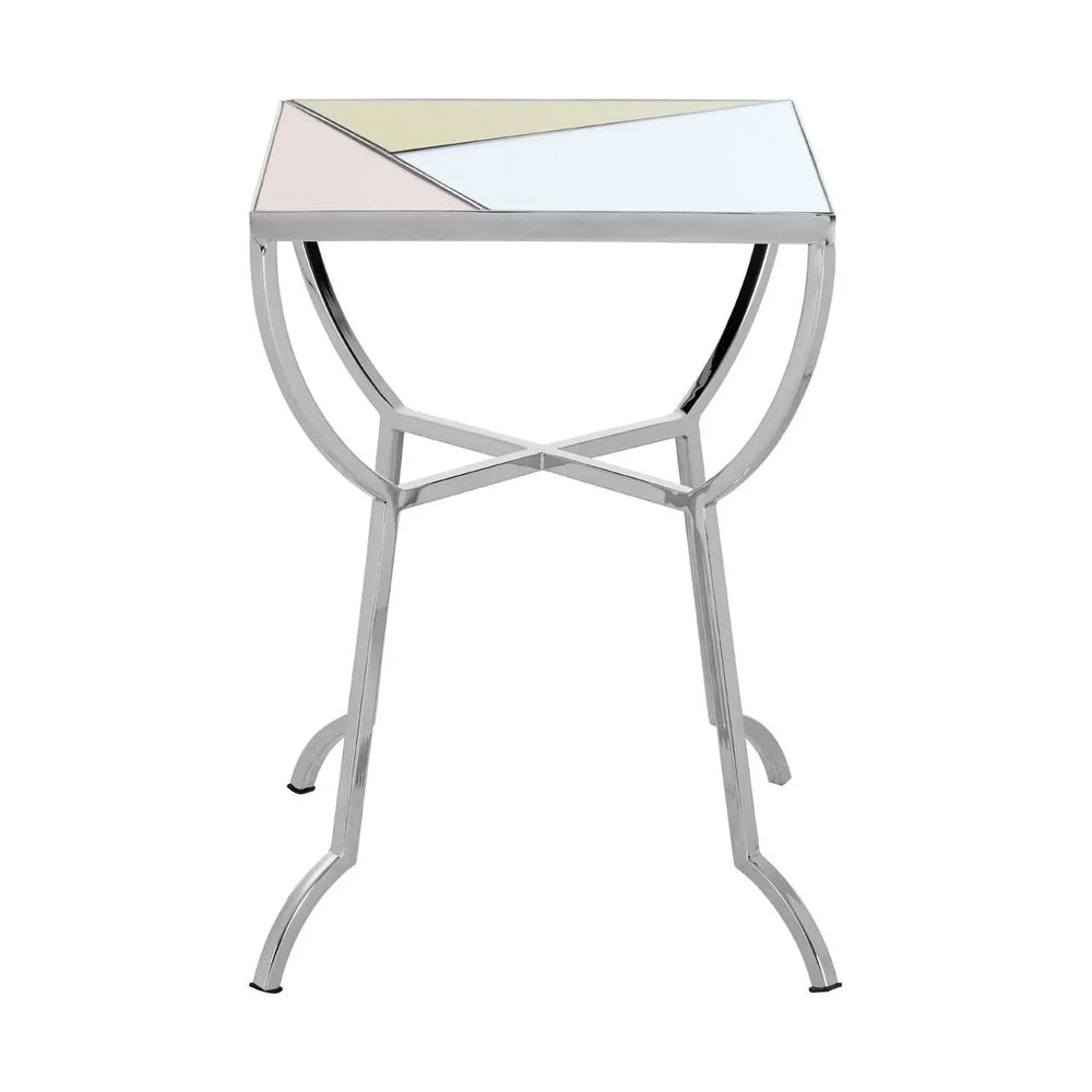 Gleam Geometric Mirror Side Table