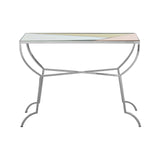 Mirrored Geometric Steel Console Table