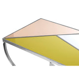 Mirrored Geometric Steel Console Table