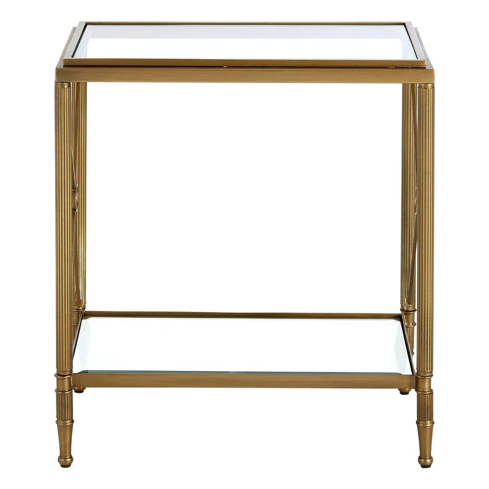 Golden Brass Frame Glass Table