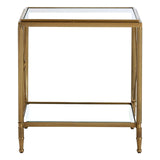 Golden Brass Frame Glass Table