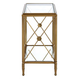 Golden Brass Frame Glass Table