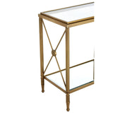 Golden Brass Frame Glass Table