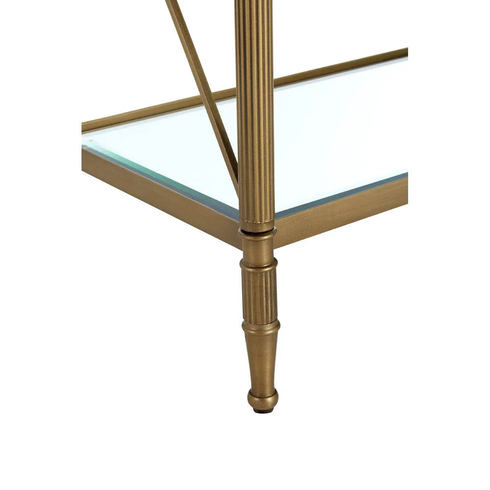Golden Brass Frame Glass Table