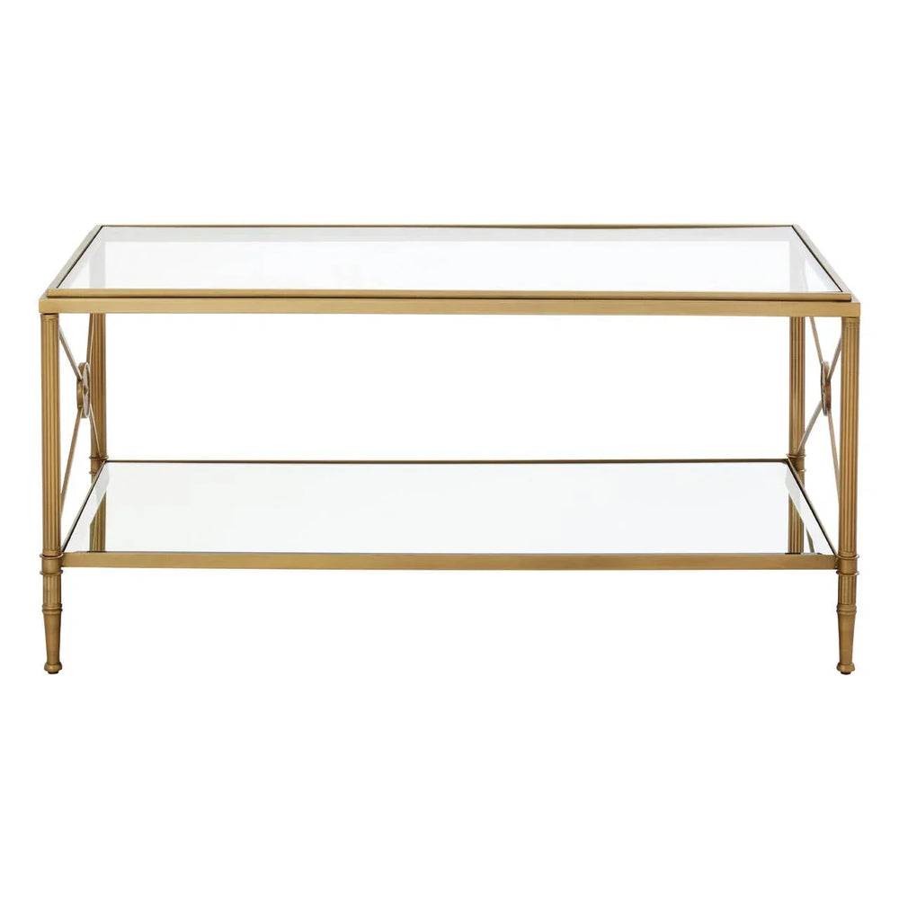 Golden Frame Glass Coffee Table