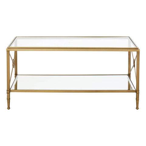 Golden Frame Glass Coffee Table