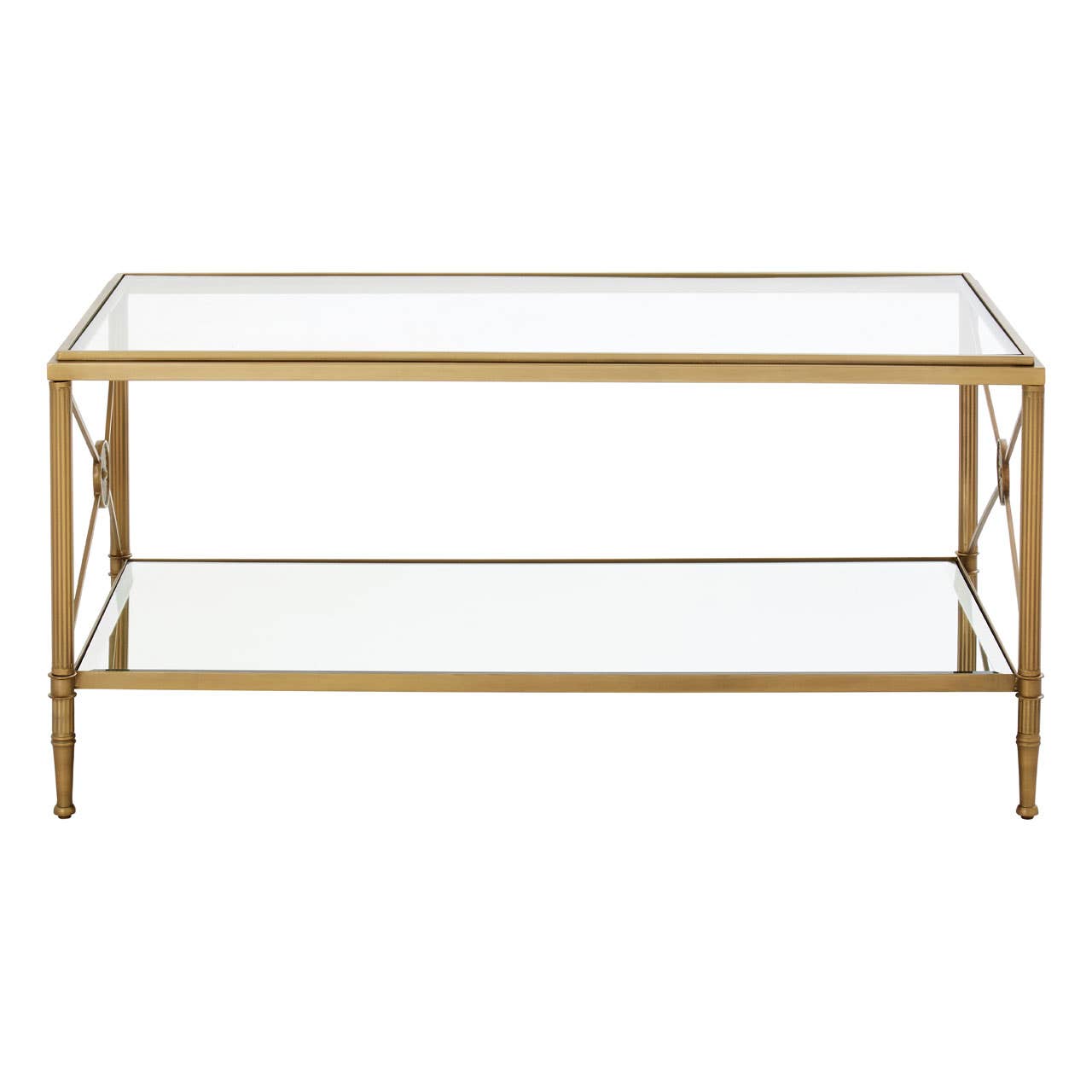 Golden Frame Glass Coffee Table