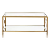 Golden Frame Glass Coffee Table