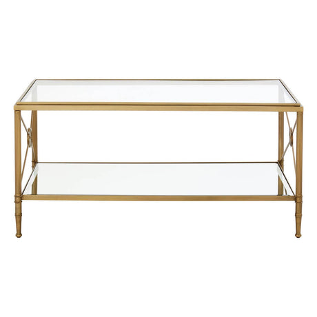 Golden Frame Glass Coffee Table