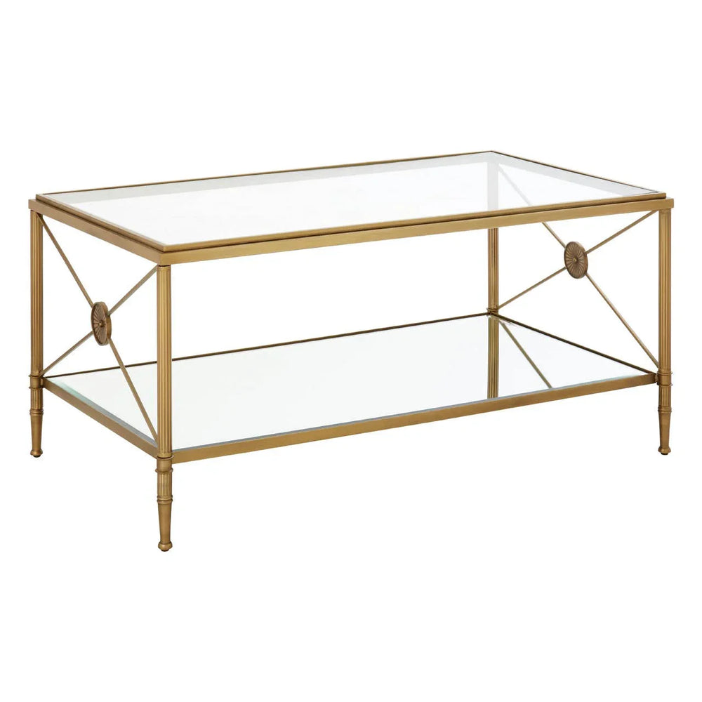 Golden Frame Glass Coffee Table