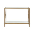 Golden Frame Glass Console Table