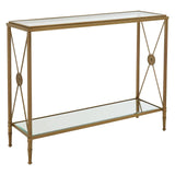 Golden Frame Glass Console Table