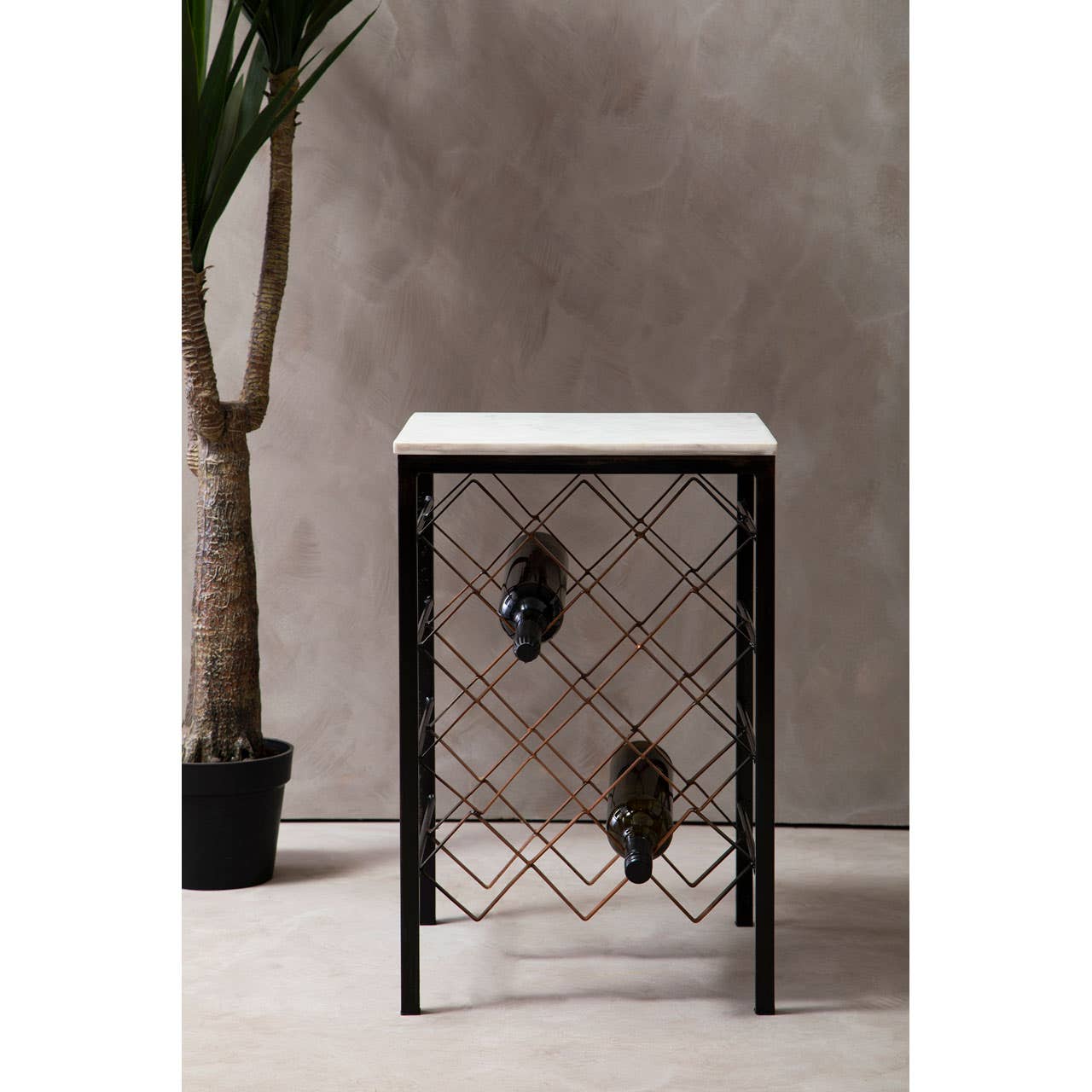 Modern Geometric Wine Rack Table