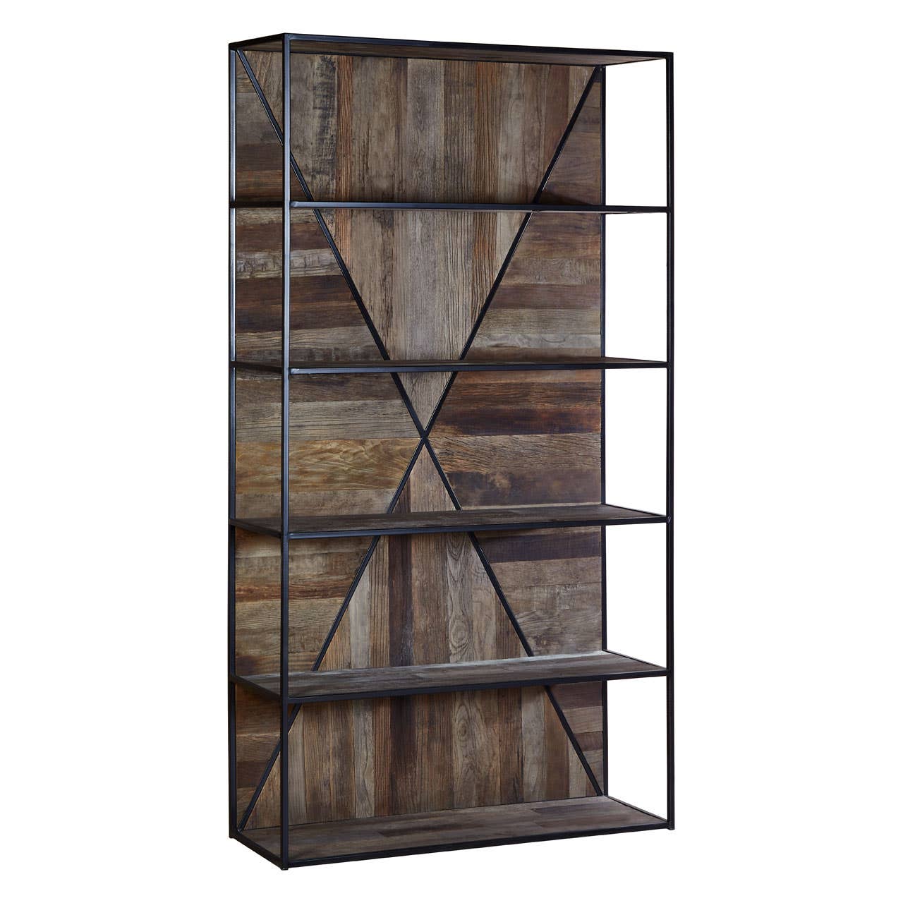 Boho Elm Wood Shelf Unit