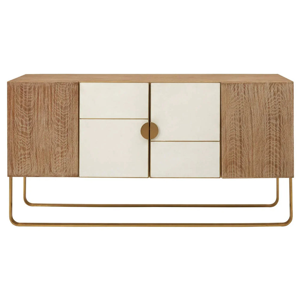 Luxury Concrete Plywood Sideboard with Gold Finish Hardware