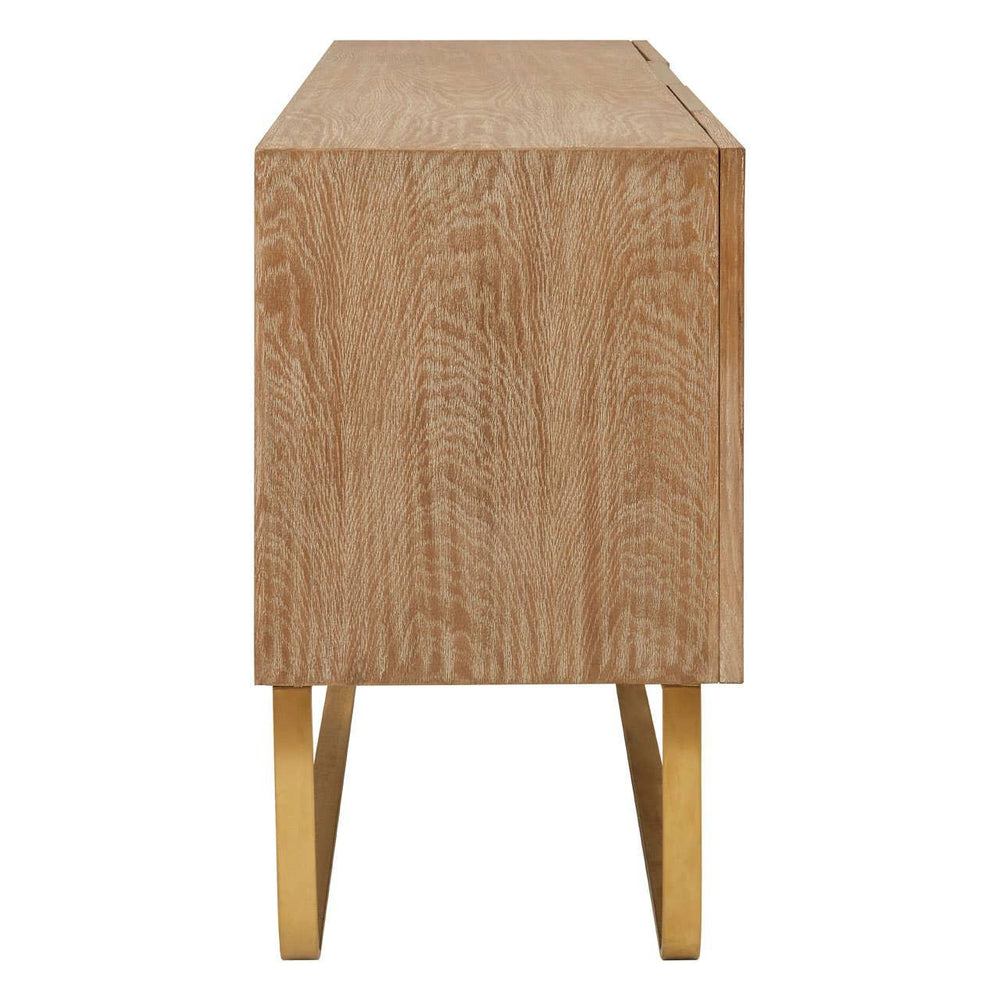 Luxury Concrete Plywood Sideboard with Gold Finish Hardware