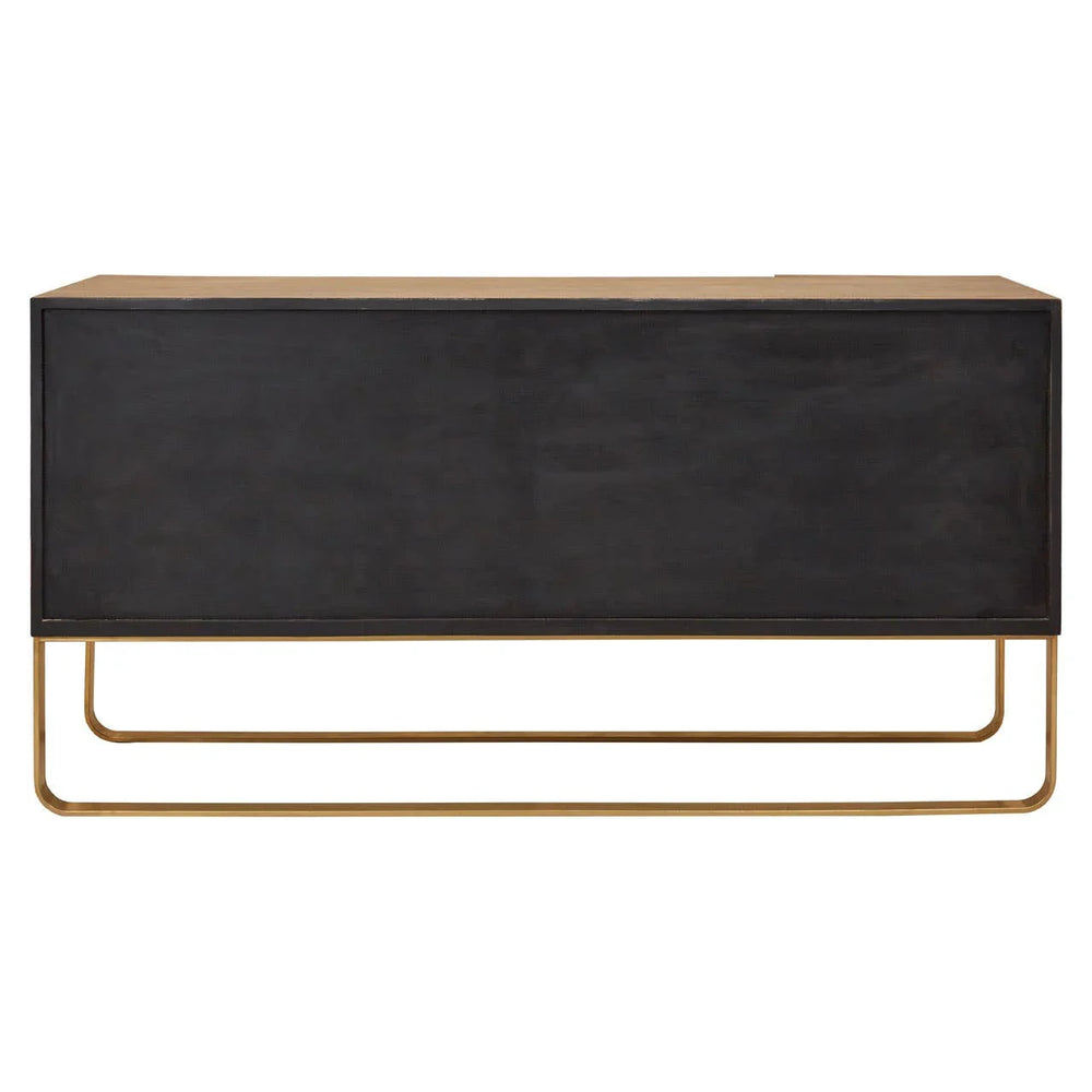 Luxury Concrete Plywood Sideboard with Gold Finish Hardware