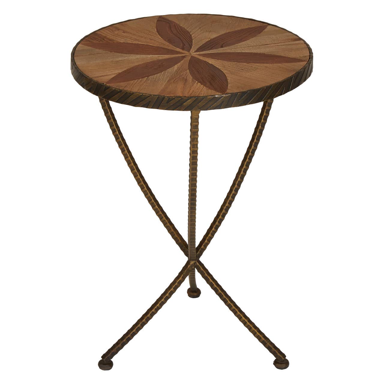 Rustic Elm Wood Side Table