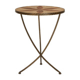 Elm Wood Iron Side Table